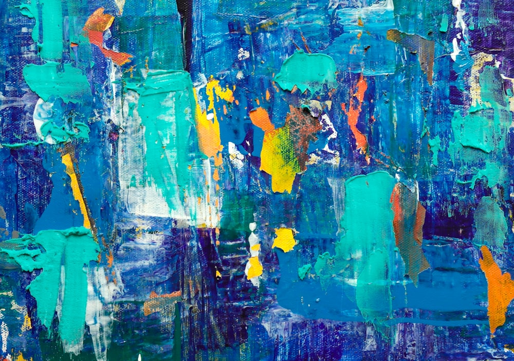 blue abstract painting