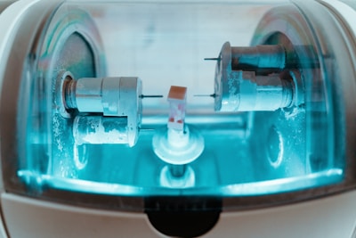 Close-up of a CNC milling machine in action, showing precise metal cutting.