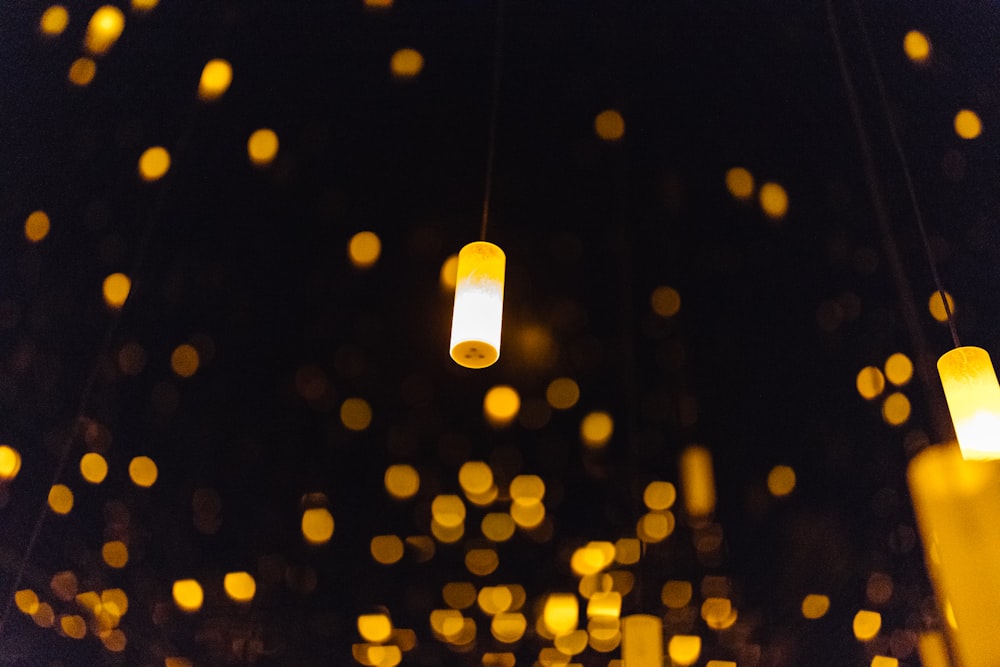 orange and white pendant lamp