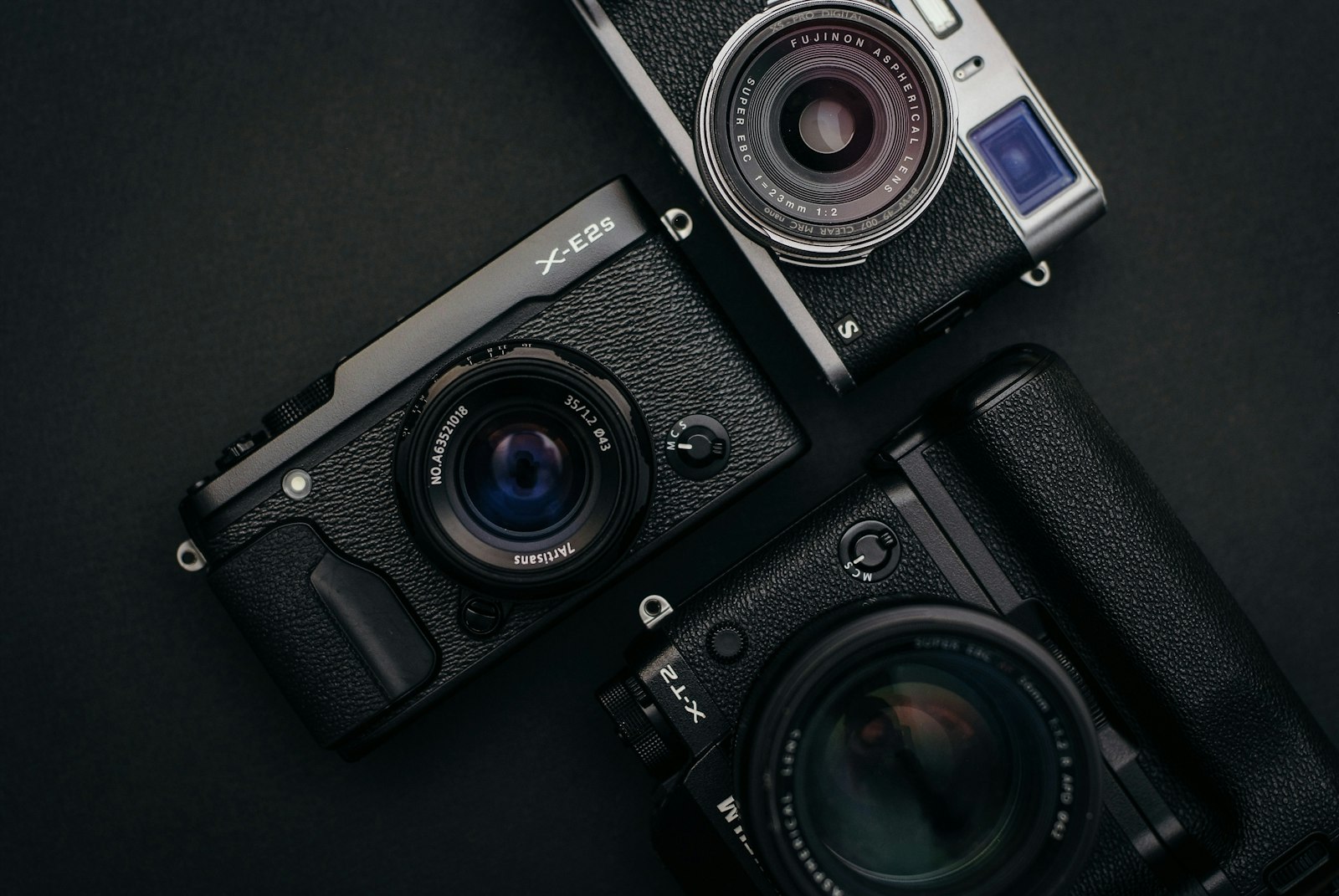 Fujifilm FinePix S5 Pro sample photo. Three black cameras photography