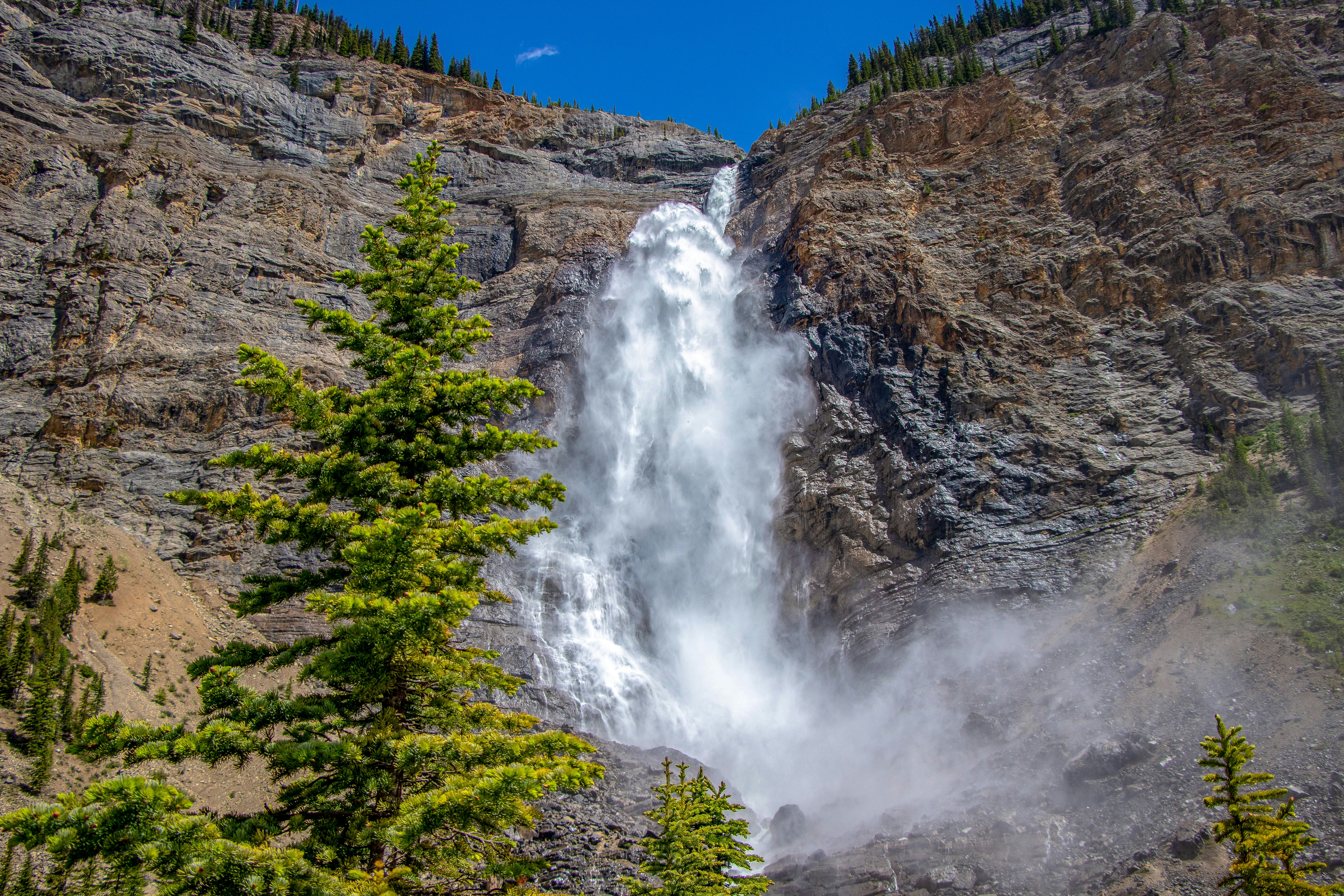 landscape photography of waterfall
