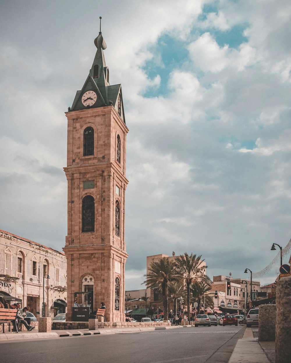 brown tower clock