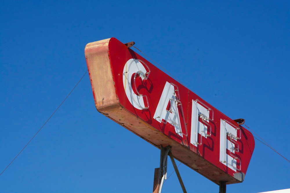 black and red Cafe signage