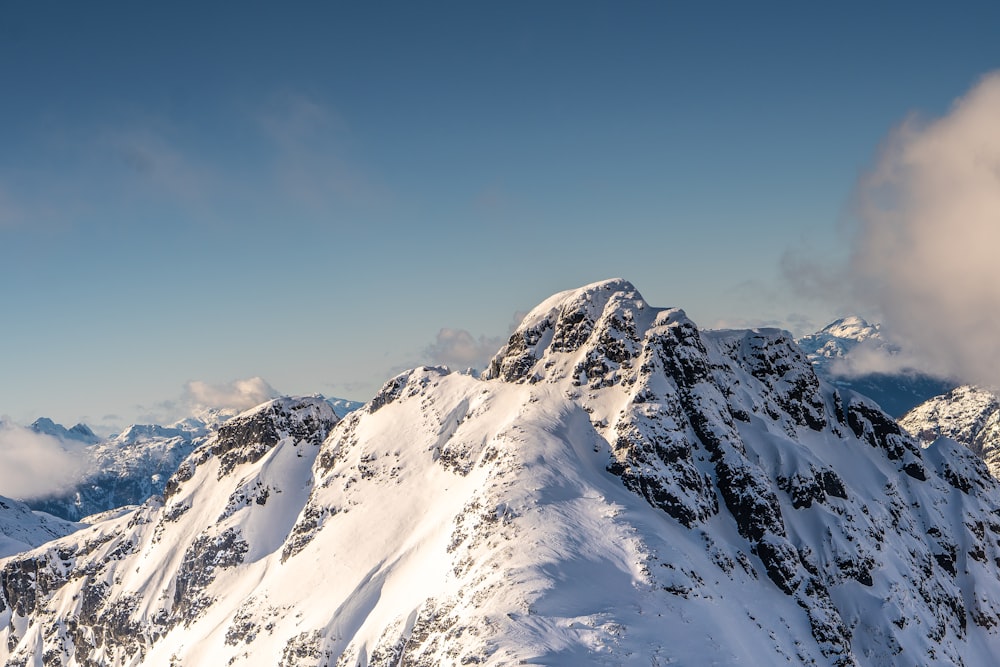 bird's eye photography of mountain covered snow