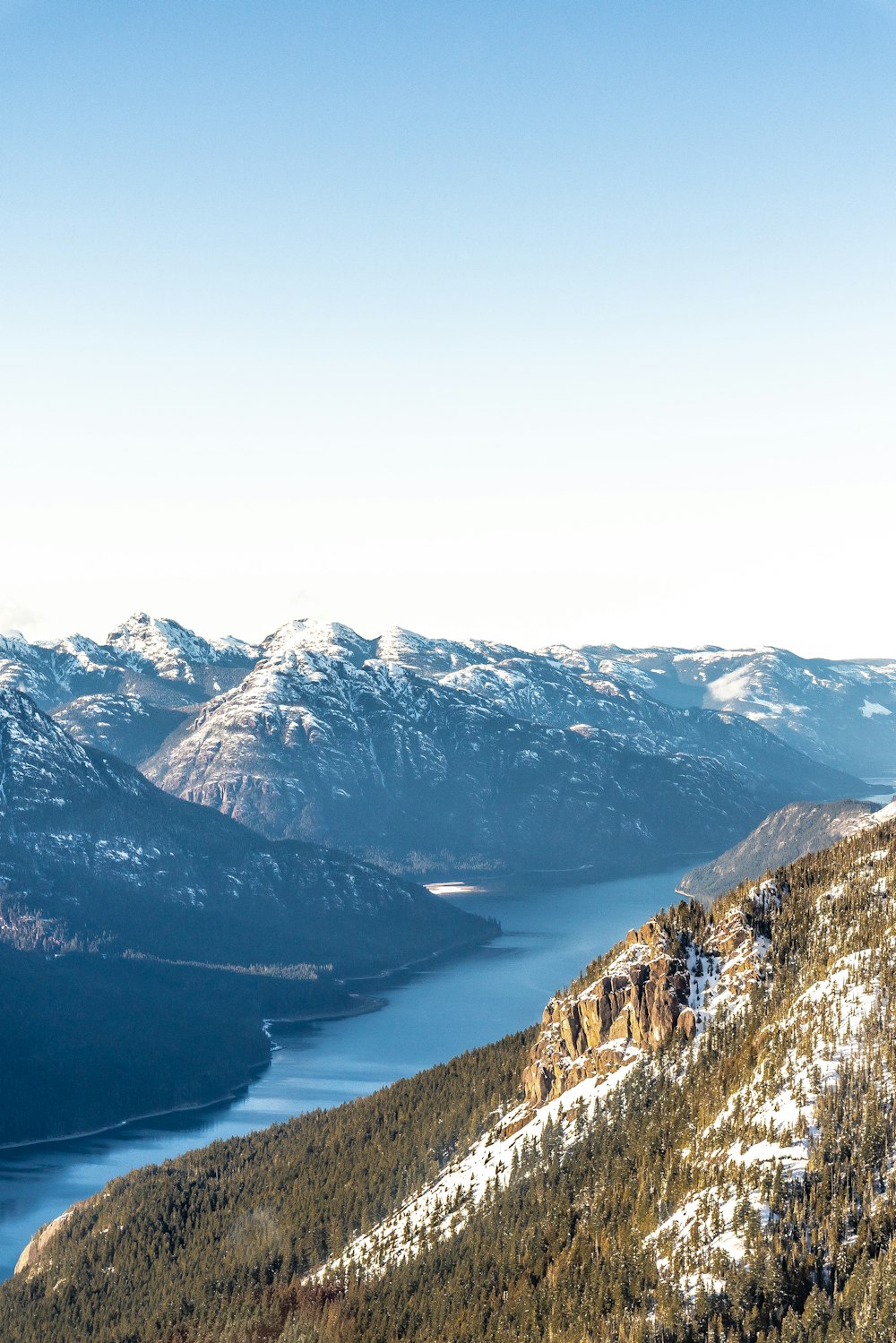 mountain near body of water