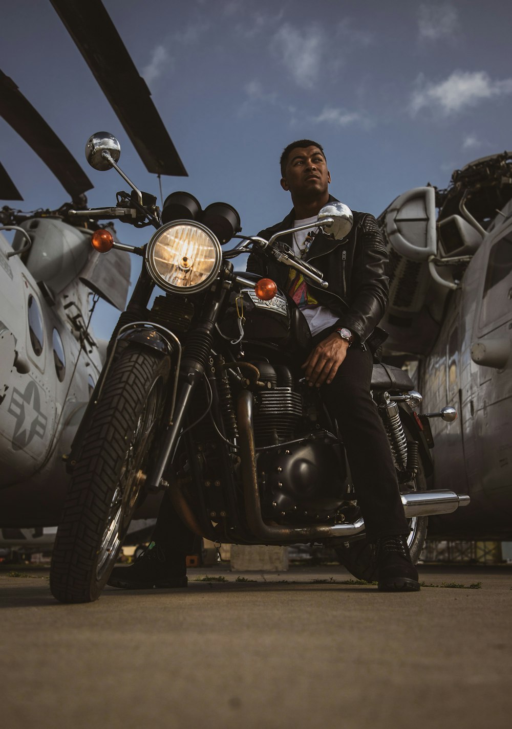 man riding on motorcycle