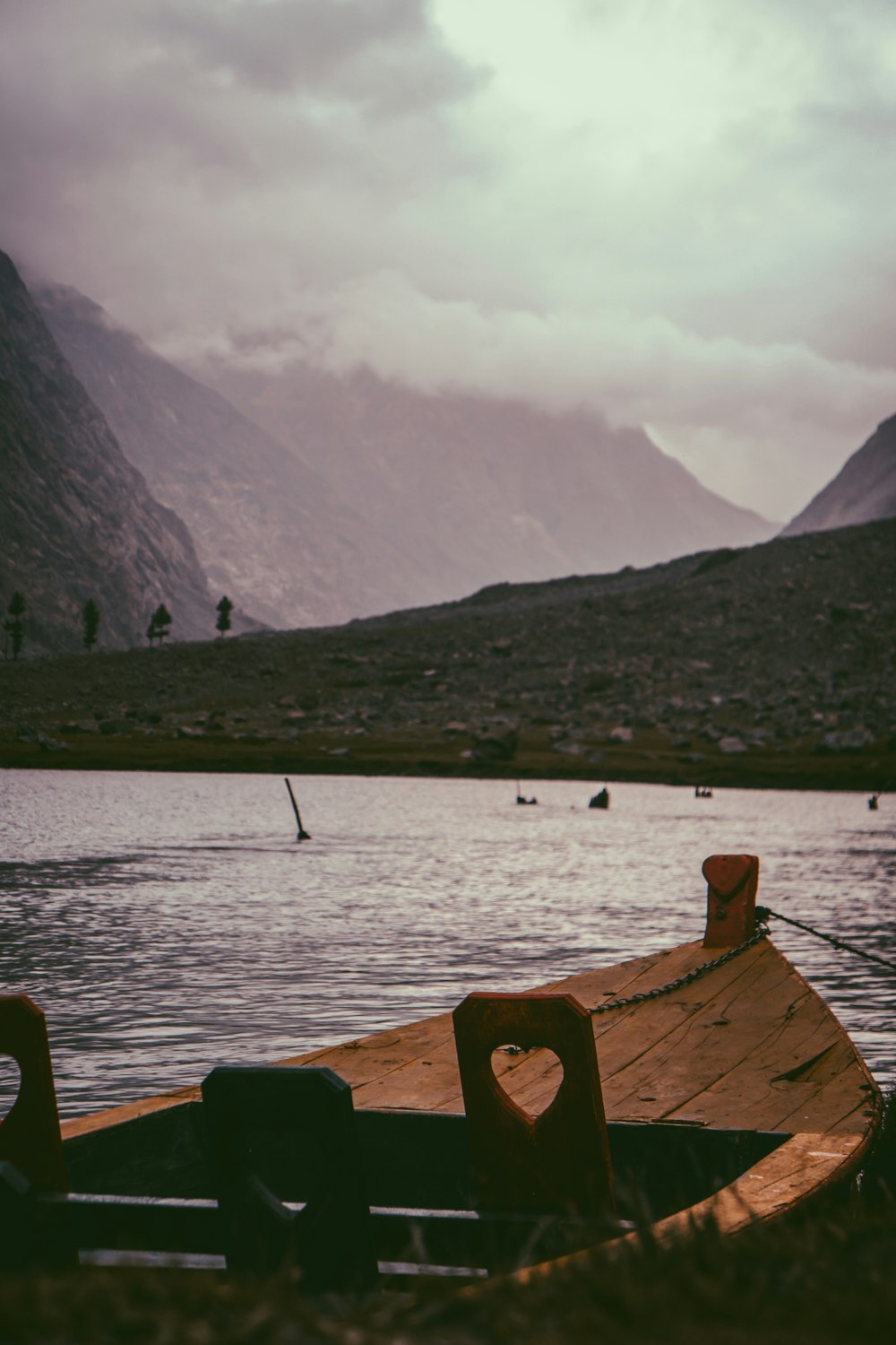 brown boat on body of water