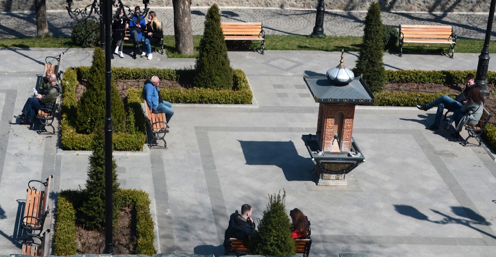 man sitting on bench