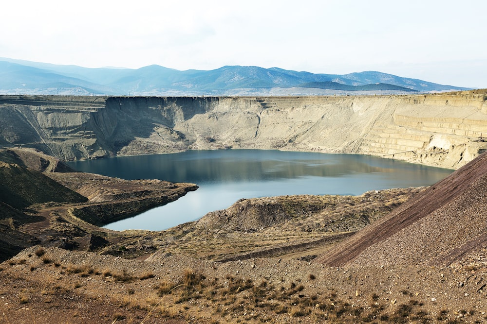 landscape photography of lake under blue sky