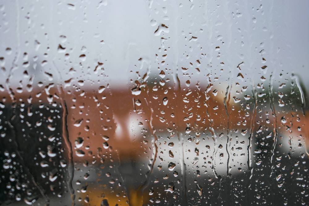 glass with raindrops