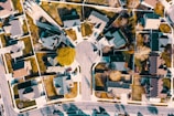 an aerial view of a neighborhood with lots of houses