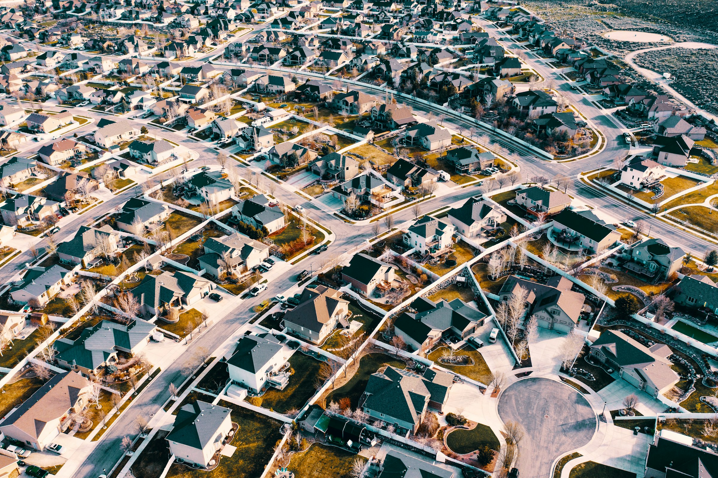 Aerial view of Herriman, Utah neighborhoods