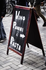 white and black signage on ground