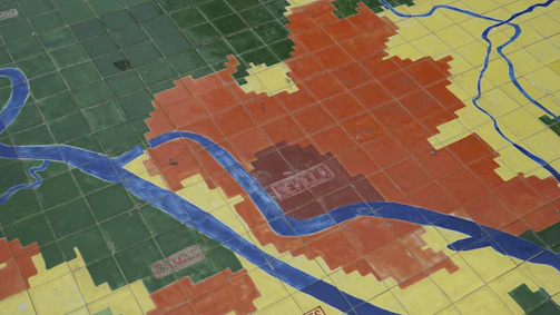 Map showing Saltillo, Coahuila with a pinpoint marking Mac Deccor workshop location