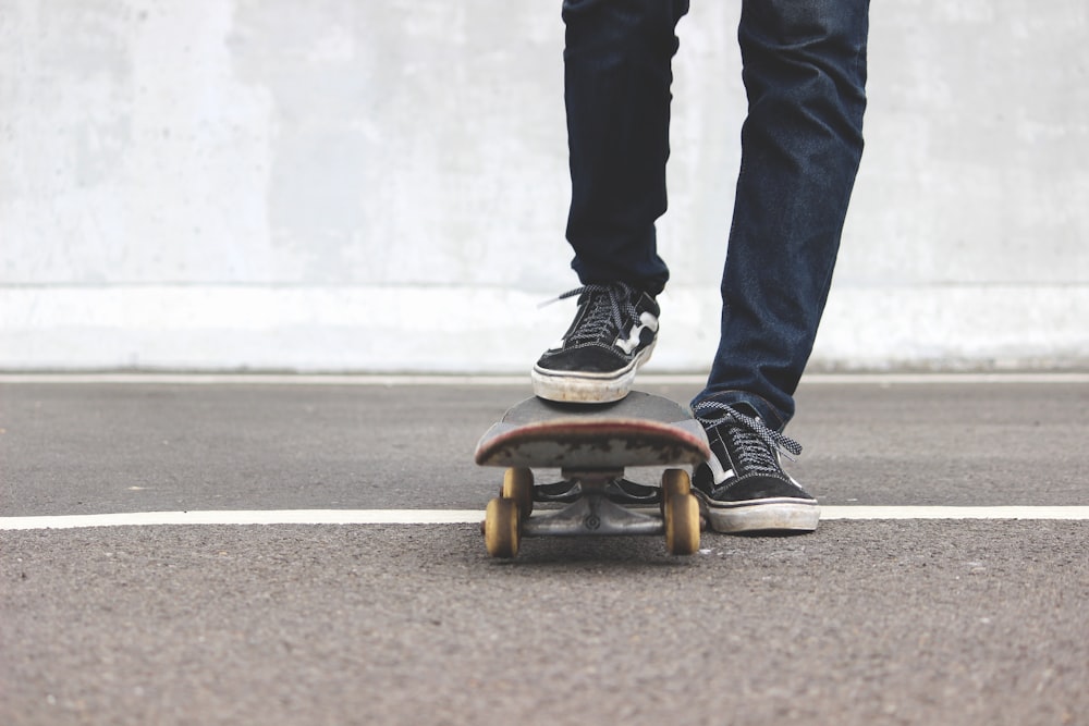man riding skateboard