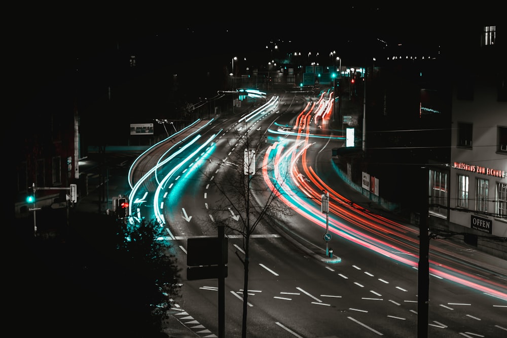 timelapse vehicle tailight on street