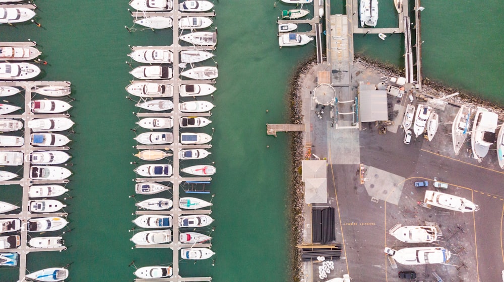 aerial photography of sea with boats