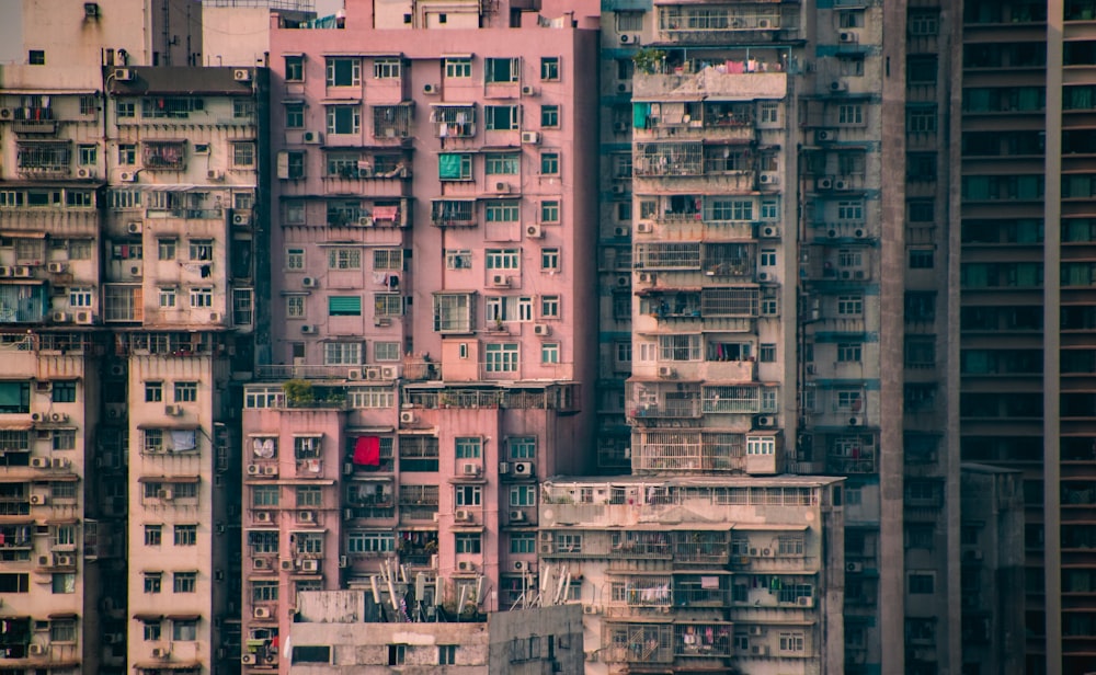 white and pink concrete high-rise buildings during daytime