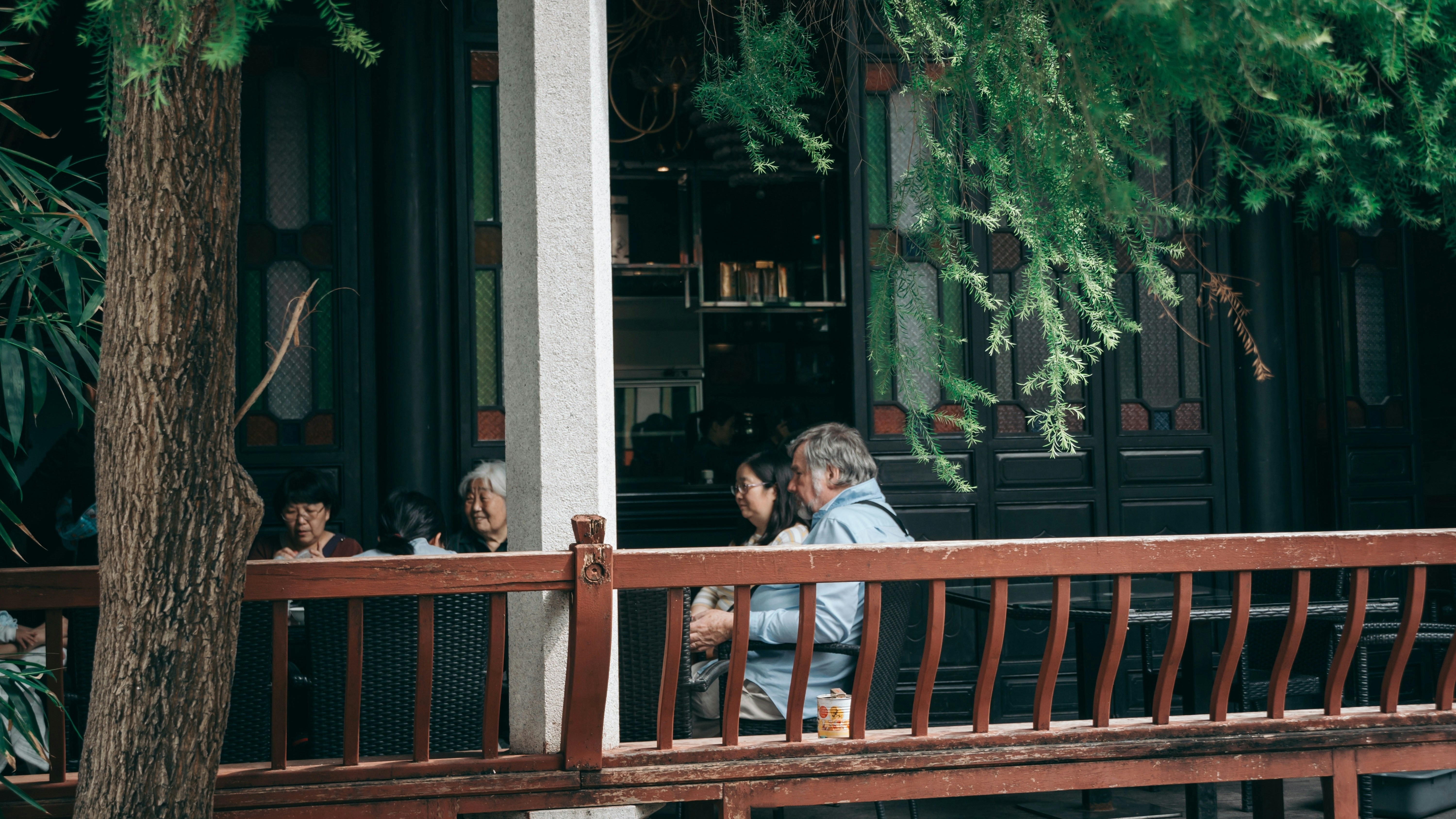 Group of people enjoying outdoor dining