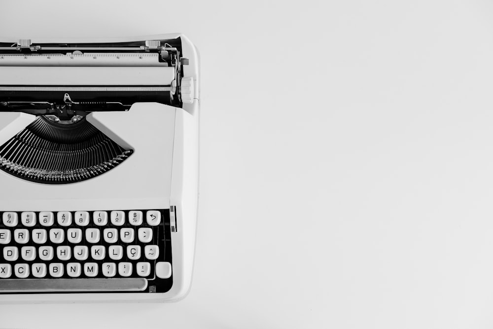 white and black typewriter