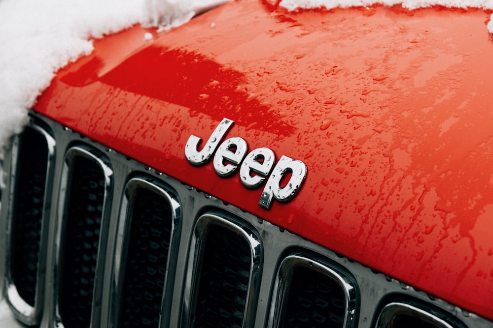red Jeep vehicle