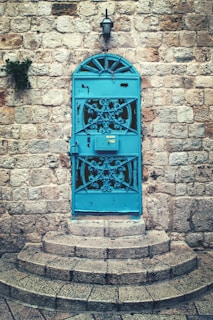 blue metal gate