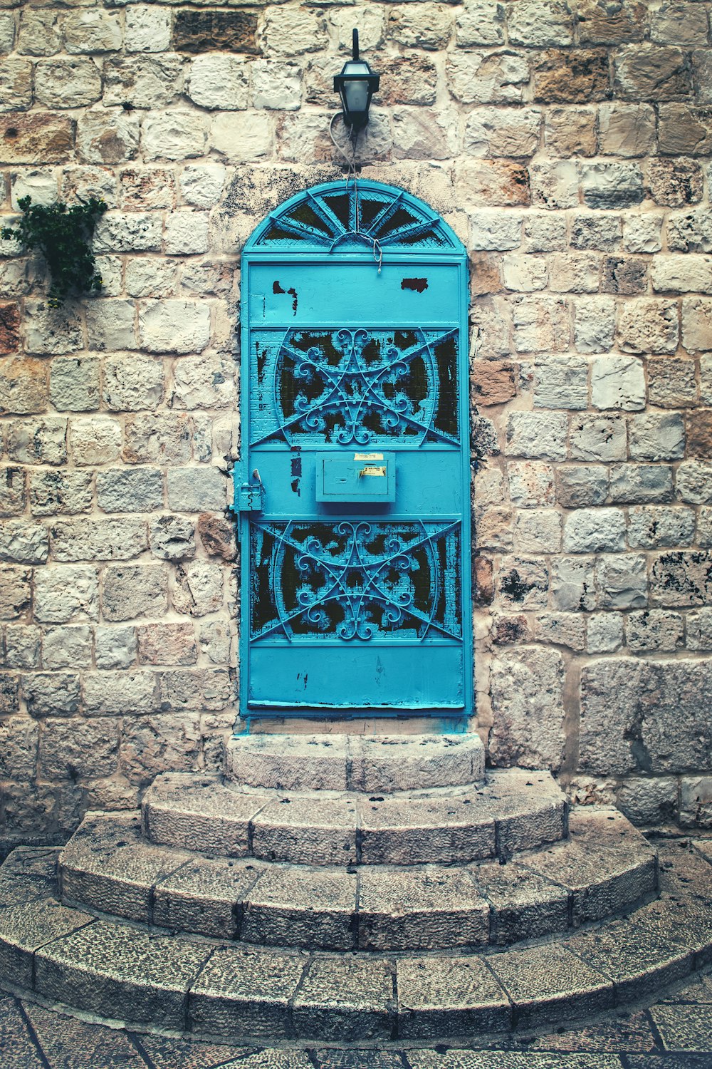 blue metal gate