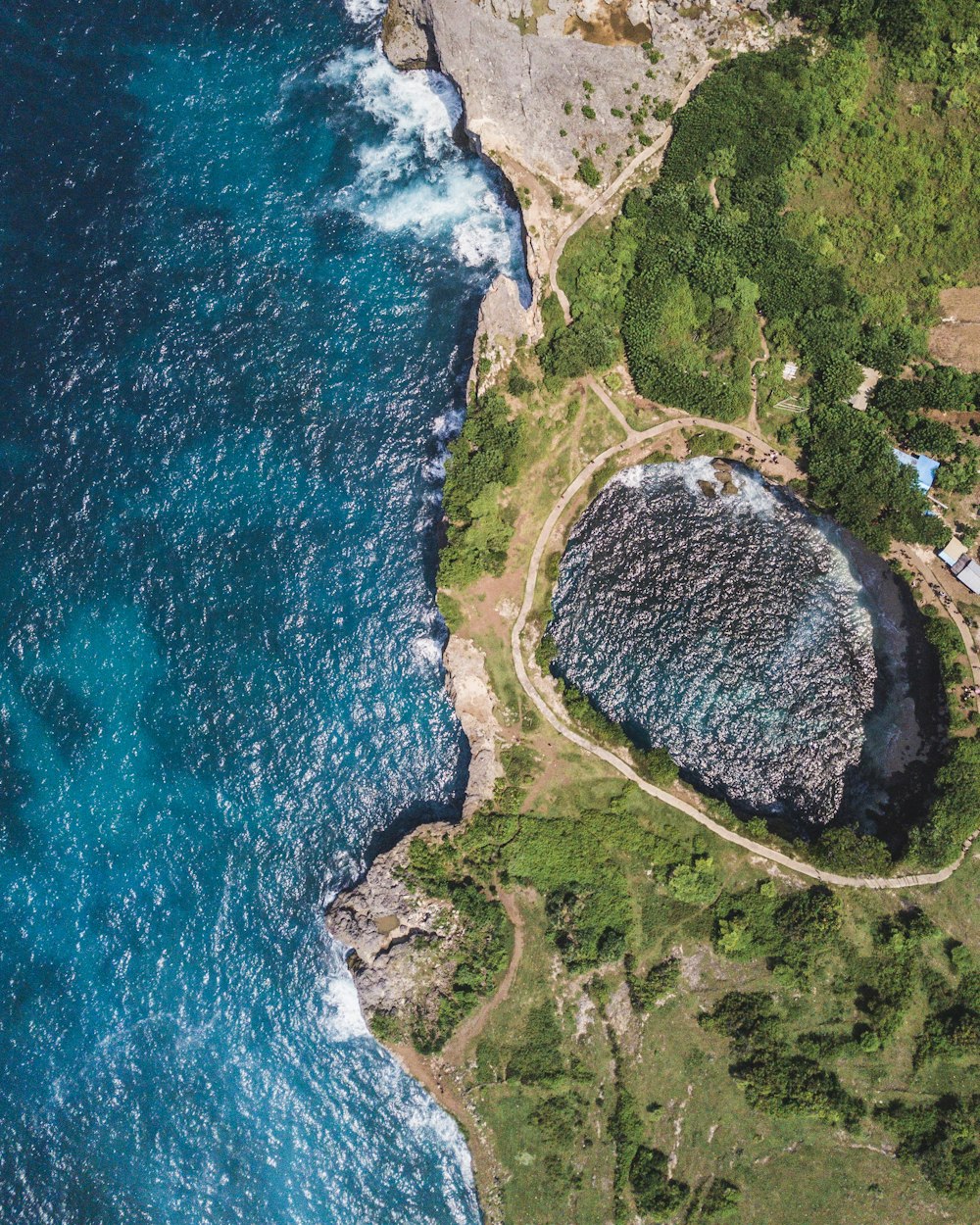 aerial view of sea