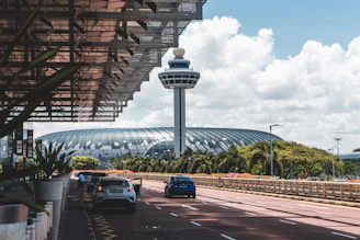 Taxi op weg naar de luchthaven