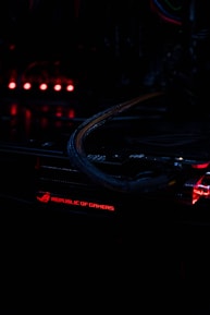 Close-up of cutting-edge gaming hardware with glowing details