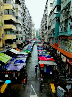 A bustling local market scene near one of our featured residential developments, highlighting community life.