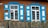 Two vintage windows with vibrant blue shutters on a wooden house wall. The windows have white and weathered frames, and a rustic wooden fence runs across the bottom part of the image.