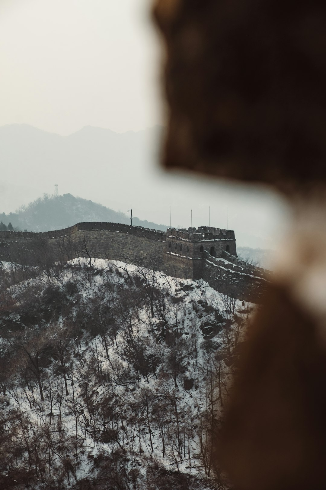 aerial view of great wall of china