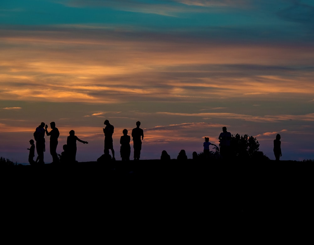 group of people silhouette photography