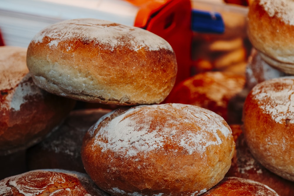 stacked baked bread