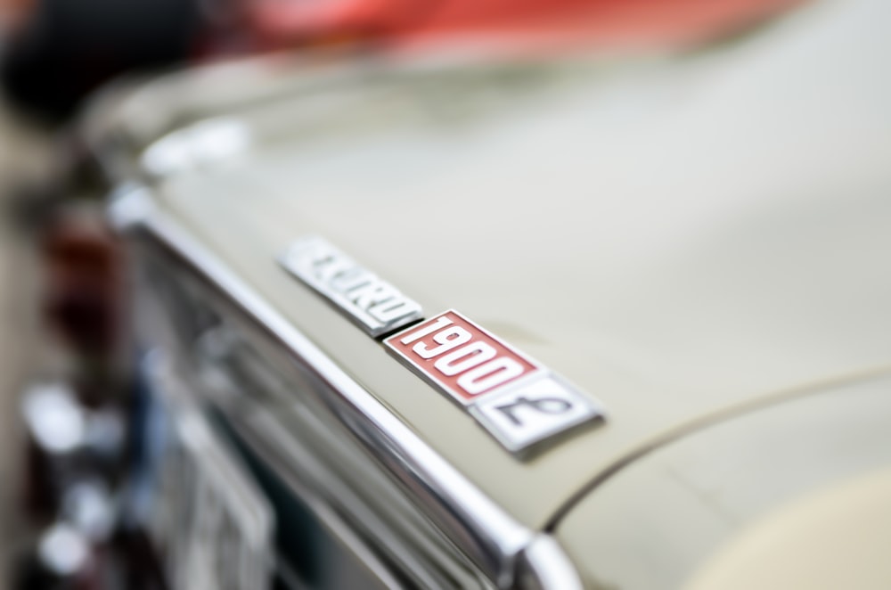 a close up of the emblem on a car