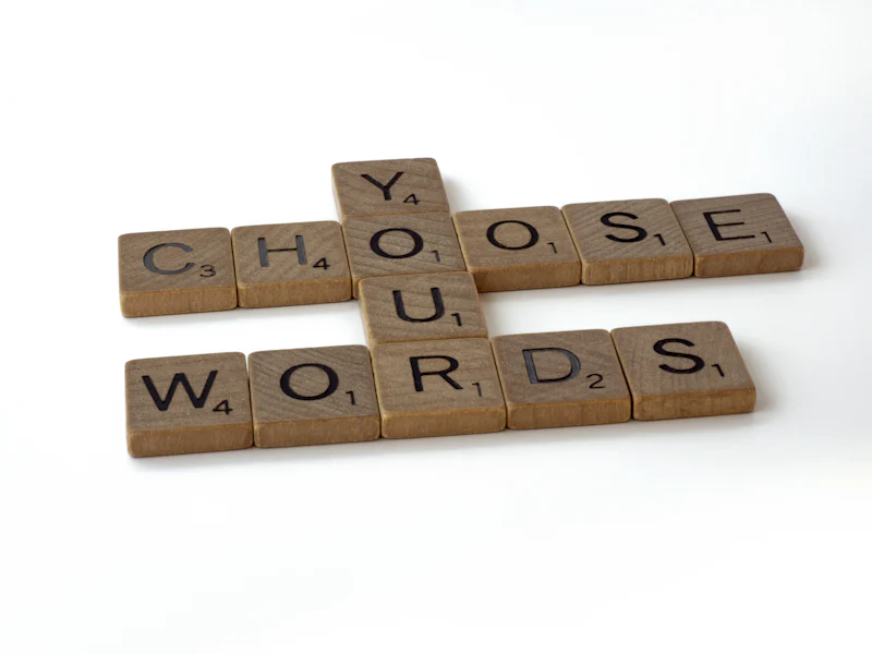 Person studying Spanish and English words
