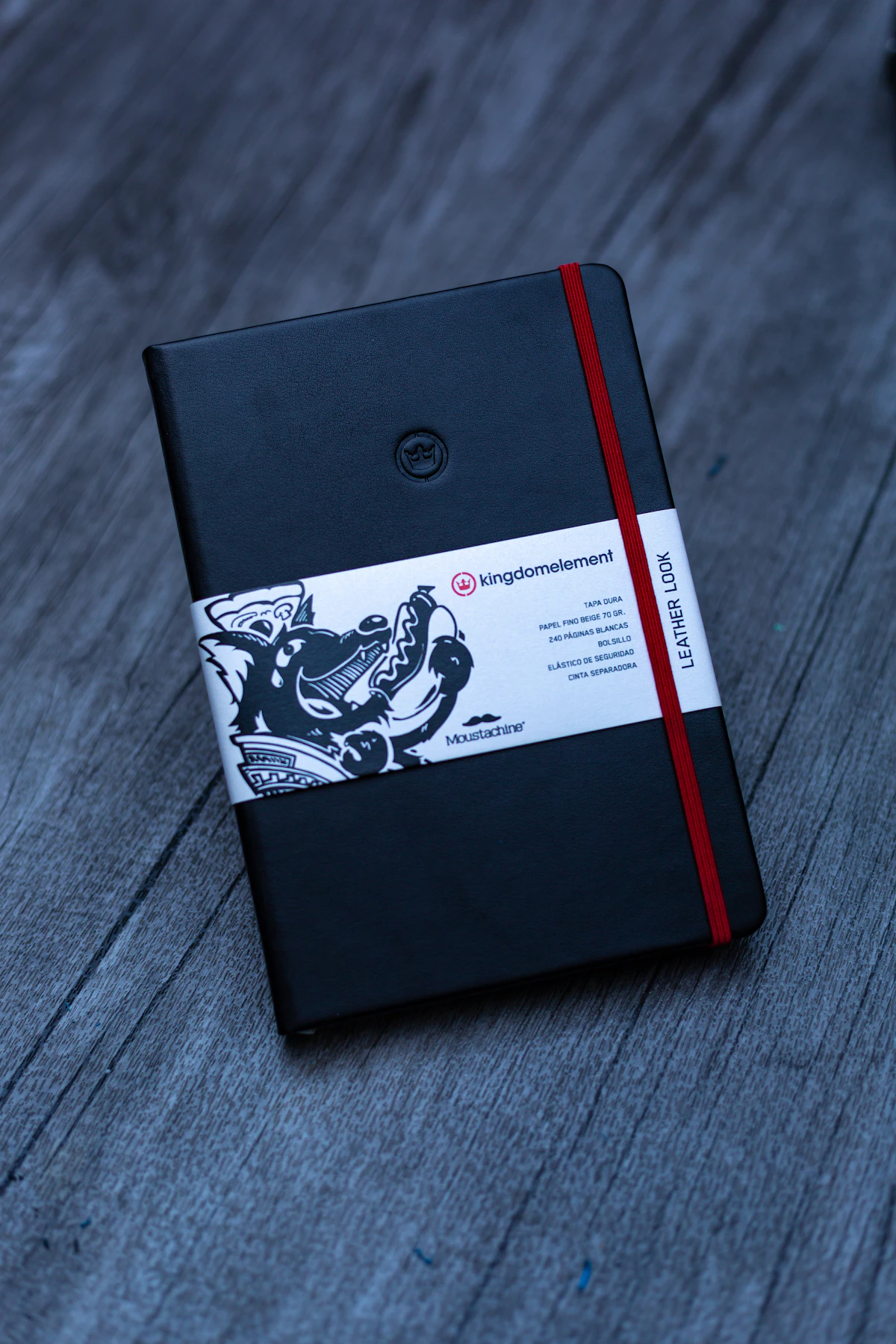 Dark hardcover planner product photograph