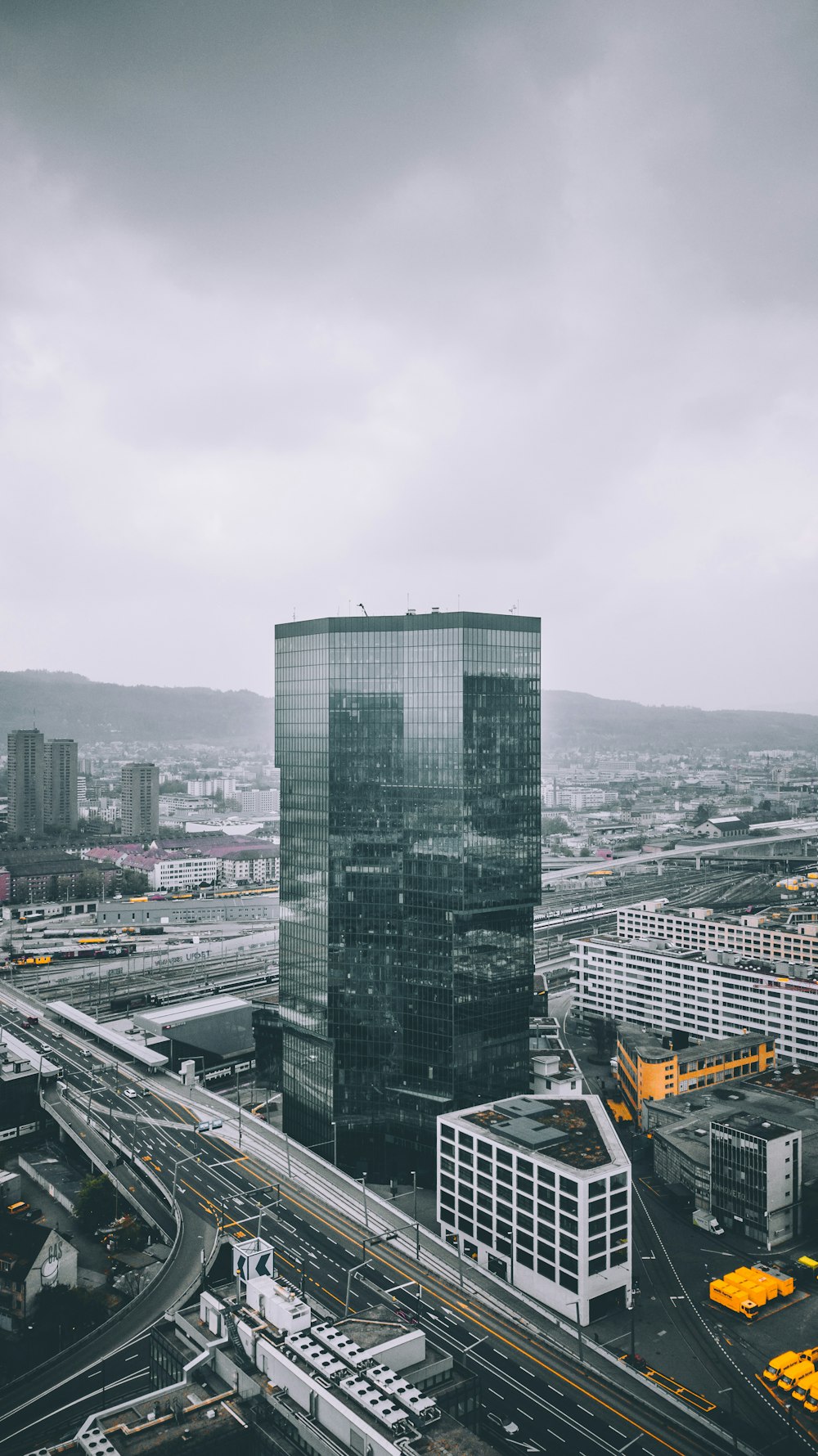 grey curtain building beside road