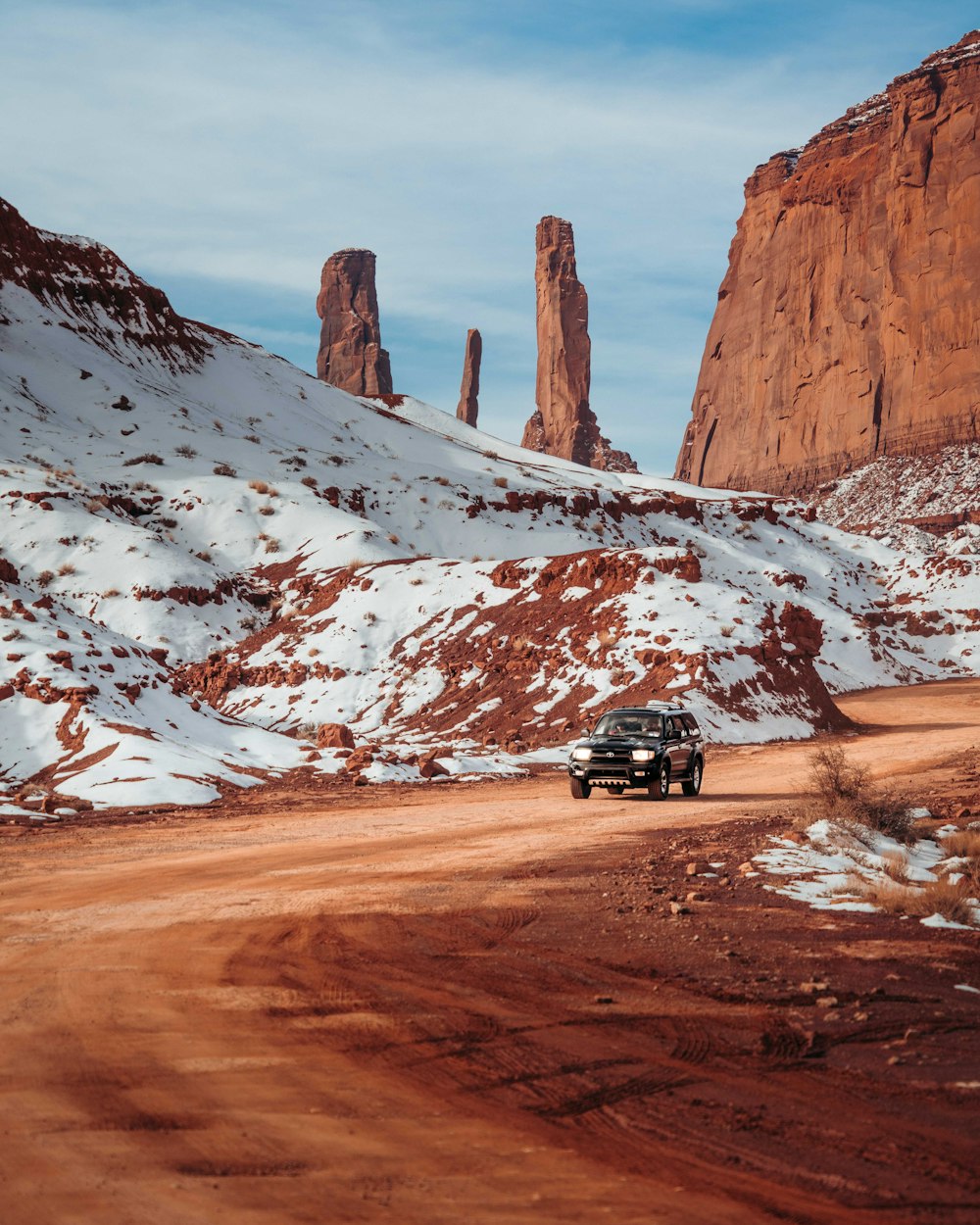 car travelling on desert