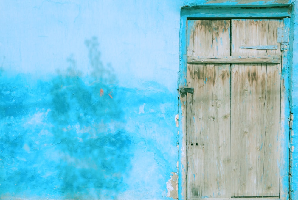 closed brown wooden door