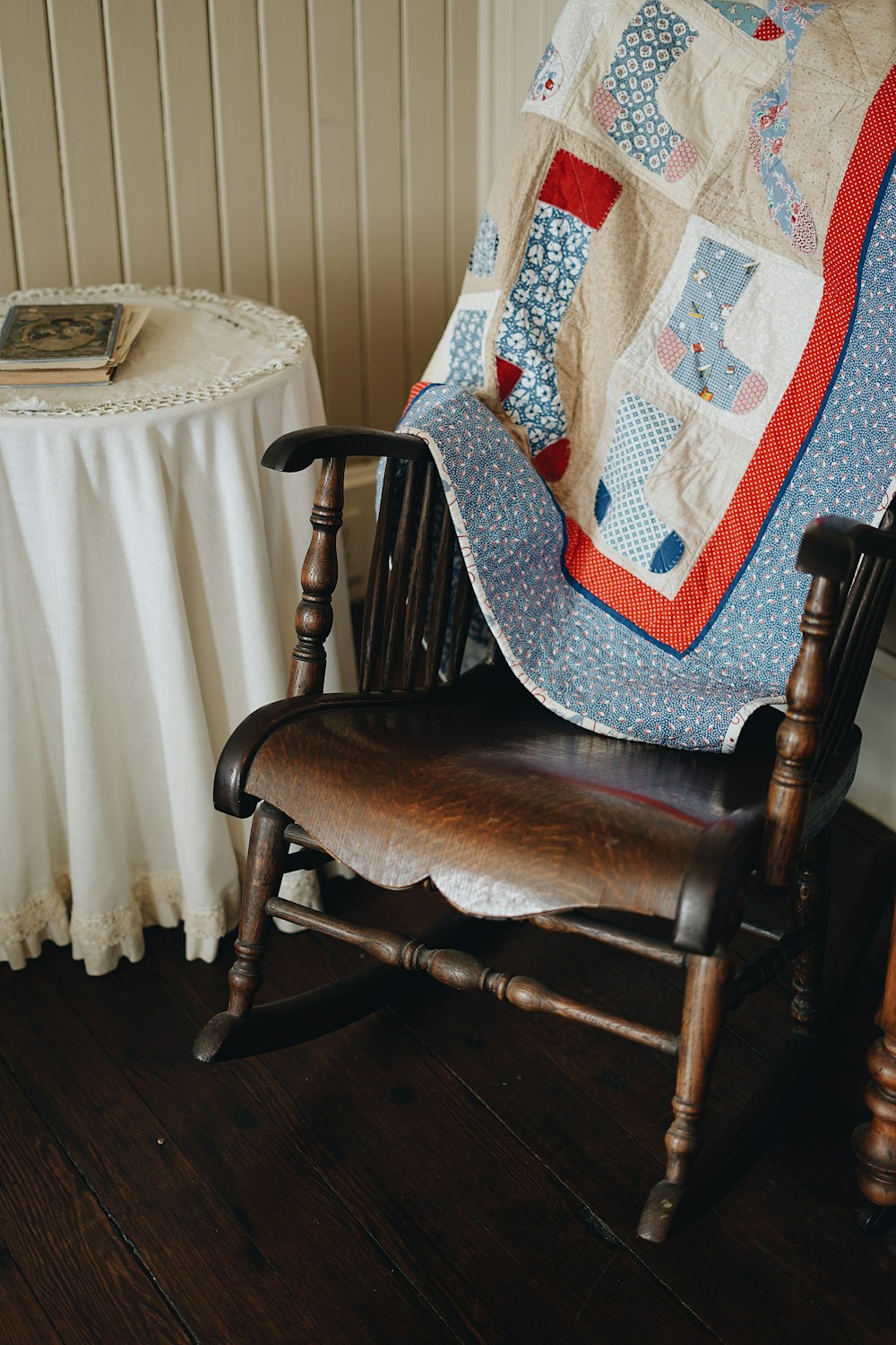 blanket on rocking chair