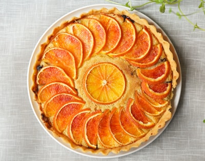 orange pie on plate pie google meet background