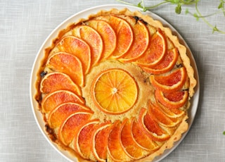 orange pie on plate