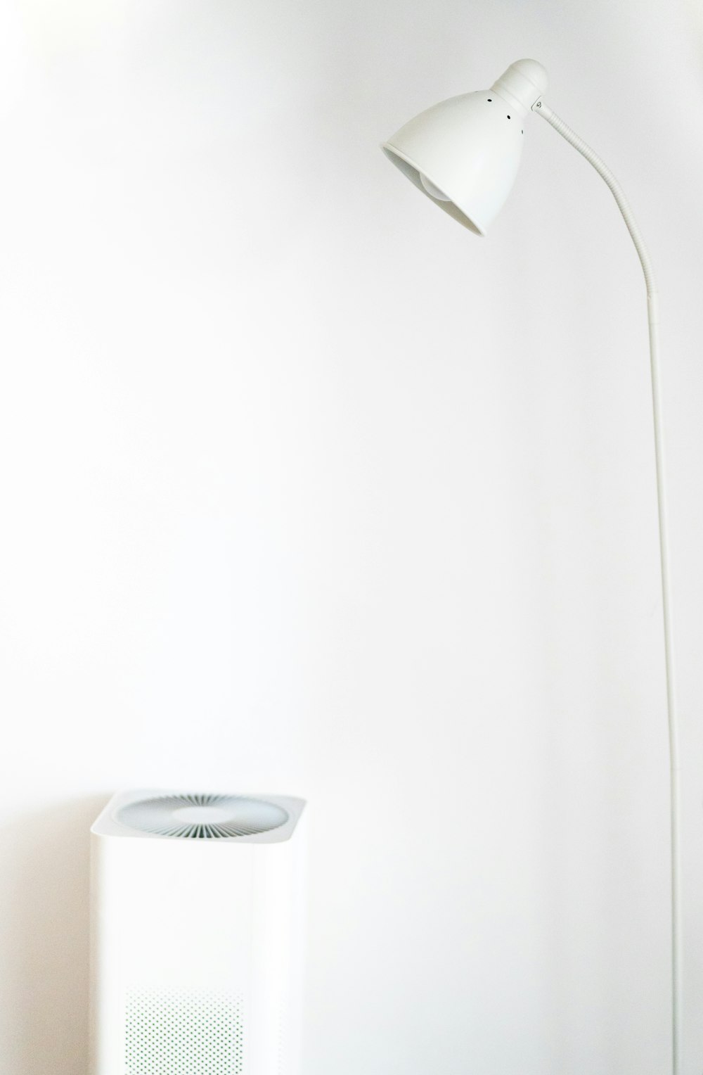 white study lamp inside room