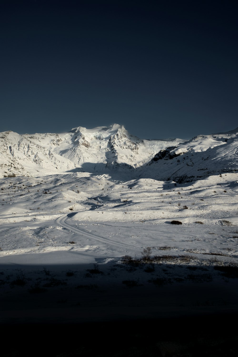 mountain covered with snow