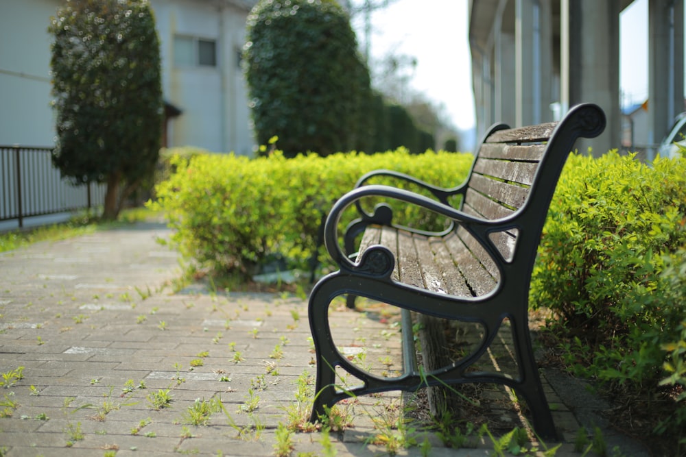 brown and black bench