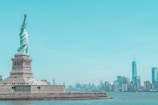 An iconic image of the Statue of Liberty in New York City, USA.