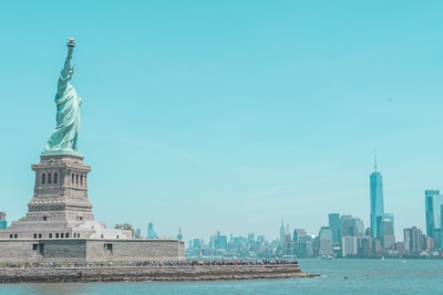 An iconic image of the Statue of Liberty in New York City, USA.