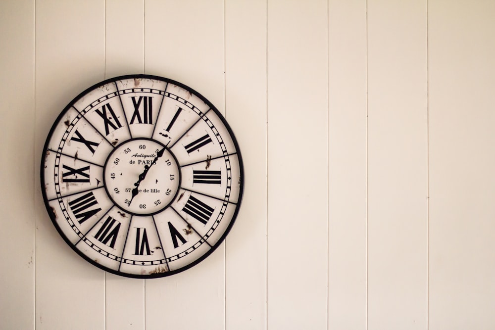 analog wall clock on wall